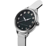 Marc Jacobs Betty Mother of Pearl Black Dial White Leather Strap Watch for Women - MJ1512 Authentic Buy Shop Now