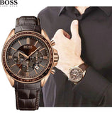 Hugo Boss Driver Chronograph Brown Dial Brown Leather Strap Watch For Men - HB1513093 Authentic Buy Shop Now