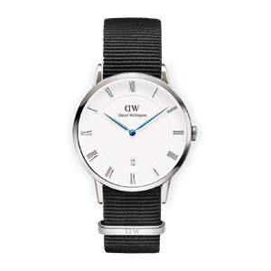 Daniel Wellington Dapper Cornwall White Dial Black Nylon Strap Watch for Women - DW00100264 Authentic Buy Shop Now