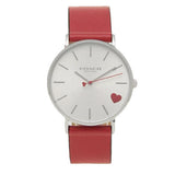 Coach Perry Silver Dial Red Leather Strap Watch for Women - 14503515 Authentic Buy Shop Now