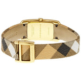 Burberry Pioneer Gold Dial Haymarket Beige Leather Strap Watch for Women - BU9509 Authentic Buy Shop Now