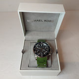 Michael Kors Everest Chronograph Black Dial Green Silicone Strap Watch For Men - MK8981 Authentic Buy Shop Now