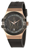 Maserati Potenza Black & Rose Gold Dial Black Rubber Strap Watch For Men - R8851108002 Authentic Buy Shop Now