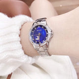 Bulova Crystal Collection Blue Mother of Pearl Dial Silver Steel Strap Watch for Women - 96L238 Authentic Buy Shop Now