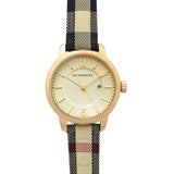 Burberry Classic Champagne Gold Dial Horseferry Leather Strap Watch for Women - BU10104 Authentic Buy Shop Now