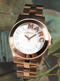 Marc Jacobs Rivera White Dial Rose Gold Steel Strap Watch for Women - MBM3135 Authentic Buy Shop Now