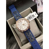 Guess Swirl Analog Quartz White Dial Blue Rubber Strap Watch for Women - W1096L4 Authentic Buy Shop Now