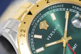Versace Hellenyium GMT Green Dial Two Tone Steel Strap Watch for Men - V11050015 Authentic Buy Shop Now