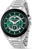 Maserati Traguardo Chronograph Green Dial Silver Steel Strap Watch For Men - R8873612060 Authentic Buy Shop Now
