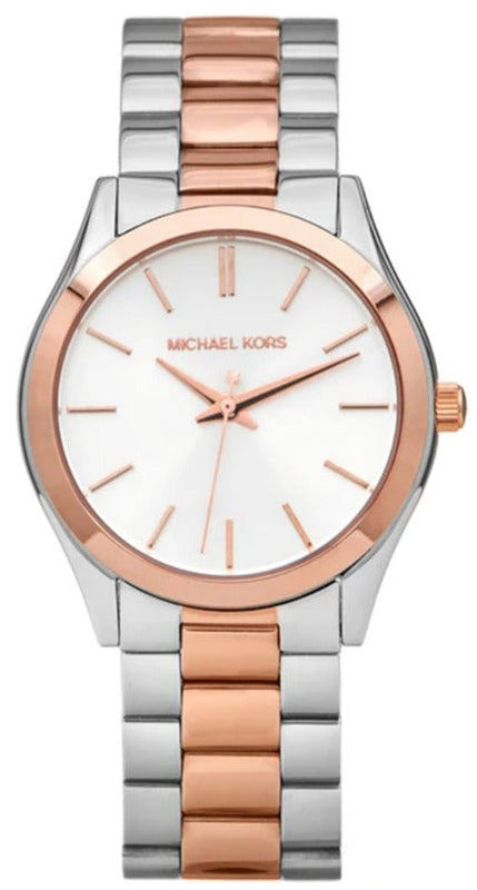 Michael Kors Runway White Dial Two Tone Stainless Steel Strp Watch for Women - MK3204A Authentic Buy Shop Now