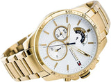 Tommy Hilfiger Quartz White Dial Gold Steel Strap Watch for Men - 1791455 Authentic Buy Shop Now