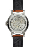 Fossil Boyfriend Automatic Skeleton Silver Dial Brown Leather Strap Watch for Women - ME3109 Authentic Buy Shop Now