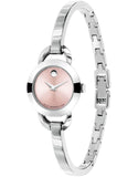 Movado Rondiro 22mm Pink Dial Stainless Steel Watch For Women - 0606797 Authentic Buy Shop Now