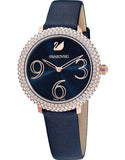 Swarovski Crystal Frost Blue Dial Blue Leather Strap Watch for Women - 5484061 Authentic Buy Shop Now