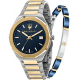 Maserati Stile Black Dial Two Tone Stainless Steel Watch For Men - R8853142008 Authentic Buy Shop Now