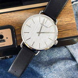 Calvin Klein Even Silver Black Leather Strap Watch for Women - K7B231C6 Authentic Buy Shop Now