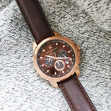 Maserati Successo Brown Dial Brown Leather Strap Watch For Men - R8871621004 Authentic Buy Shop Now