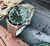 Emporio Armani Diver Automatic Green Dial Silver Steel Strap Watch For Men - AR60061 Authentic Buy Shop Now
