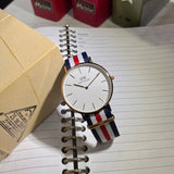Daniel Wellington Classic Canterbury White Dial Two Tone Nylon Strap Watch For Men - DW00100002 Authentic Buy Shop Now