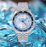 Seiko 5 Sports Automatic GMT SKX Sports Style Asia Exclusive Limited Edition Ice Blue Dial Silver Steel Strap Watch For Men - SSK029K1 Authentic Buy Shop Now