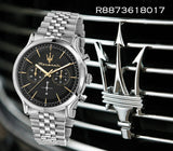 Maserati Epoca Chronograph Black Dial Silver Steel Strap Watch For Men - R8873618017 Authentic Buy Shop Now
