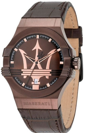 Maserati Potenza Brown Dial Brown Leather Strap Watch For Men - R8851108011 Authentic Buy Shop Now