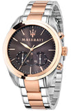 Maserati Traguardo Chronograph Brown Dial Two Tone Steel Strap Men's Watch - R8873612003 Authentic Buy Shop Now