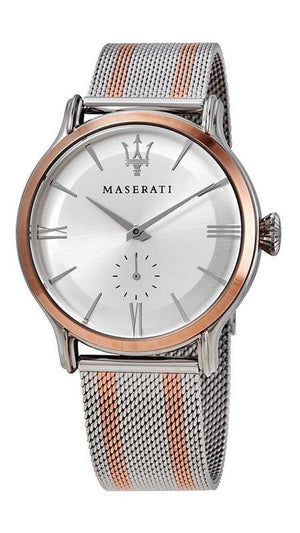 Maserati Epoca Silver Dial Two Tone Mesh Bracelet Watch For Men - R8853118005 Authentic Buy Shop Now