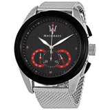 Maserati Traguardo Black Dial Silver Mesh Bracelet Watch For Men - R8873612005 Authentic Buy Shop Now