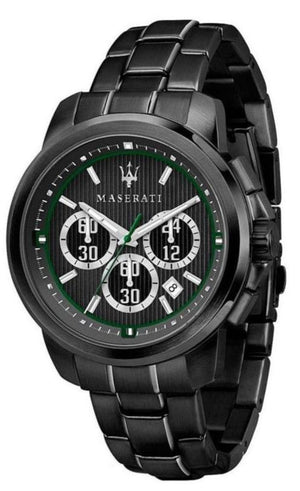 Maserati Royale Chronograph Black Dial Black Steel Strap Watch For Men - R8873637004 Authentic Buy Shop Now