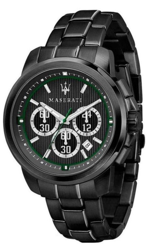 Maserati Royale Chronograph Black Dial Black Steel Strap Watch For Men - R8873637004 Authentic Buy Shop Now