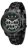 Maserati Royale Chronograph Black Dial Black Steel Strap Watch For Men - R8873637004 Authentic Buy Shop Now