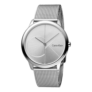 Calvin Klein Minimal Silver Dial Silver Mesh Bracelet Watch for Men - K3M2112Z Authentic Buy Shop Now