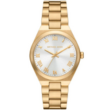 Michael Kors Lennox Three Hand Silver Dial Gold Steel Strap Watch For Women - MK7391 Authentic Buy Shop Now