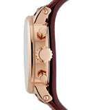 Fossil Original Boyfriend Sport Chronograph Maroon Dial Maroon Leather Strap Watch for Women - ES4114 Authentic Buy Shop Now