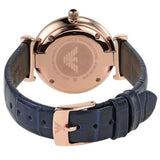 Emporio Armani Gianni T-Bar Quartz Blue Dial Blue Leather Strap Watch for Women - AR11424 Authentic Buy Shop Now