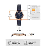 Emporio Armani Gianni T-Bar Quartz Blue Dial Blue Leather Strap Watch for Women - AR11424 Authentic Buy Shop Now