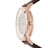 Emporio Armani Meccanico Automatic Silver Dial Brown Leather Strap Watch For Men - AR60039 Authentic Buy Shop Now