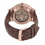 Emporio Armani Meccanico Automatic Silver Dial Brown Leather Strap Watch For Men - AR60039 Authentic Buy Shop Now