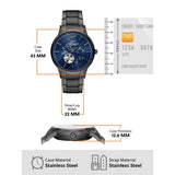 Emporio Armani Renato Automatic Blue Dial Grey Steel Strap Watch For Men - AR60056 Authentic Buy Shop Now