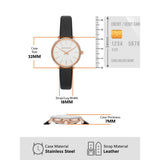Michael Kors Pyper Three Hand White Dial Black Leather Strap Watch For Women - MK2835 Authentic Buy Shop Now