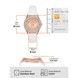 Michael Kors Harlowe Analog Rose Gold Dial White Leather Strap Watch For Women - MK2989 Authentic Buy Shop Now