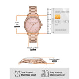 Michael Kors Layton Three Hand Pink Dial Rose Gold Steel Strap Watch For Women - MK6848 Authentic Buy Shop Now