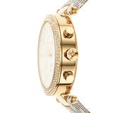 Michael Kors Parker Chronograph White Dial White Leather Strap Watch For Women - MK6916 Authentic Buy Shop Now