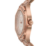 Michael Kors Lennox Three Hand Crystals Rose Gold Dial Rose Gold Steel Strap Watch For Women - MK6992 Authentic Buy Shop Now