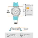 Michael Kors Sidney Multifunction Analog White Dial Turquoise Silicone Strap Watch For Women - MK7246 Authentic Buy Shop Now