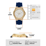 Michael Kors Lennox Three Hand White Dial Blue Silicone Strap Watch For Women - MK7333 Authentic Buy Shop Now