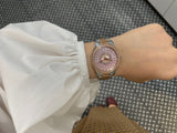 Michael Kors Layton Three Hand Pink Dial Two Tone Steel Strap Watch For Women - MK6894 Authentic Buy Shop Now