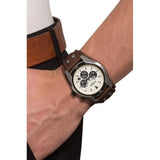 Fossil Coachman Chronograph White Dial Brown Leather Strap Watch for Men - CH2890 Authentic Buy Shop Now