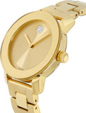 Movado Bold Gold Dial Yellow Gold Steel Strap Watch for Women - 3600104 Authentic Buy Shop Now